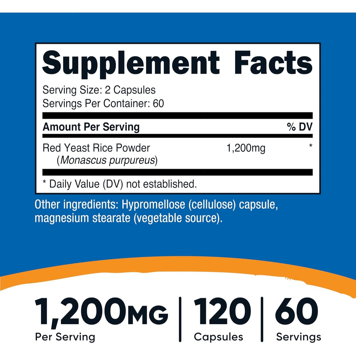 Nutricost Arroz de Levadura Roja 1200 mg 120 Cápsulas