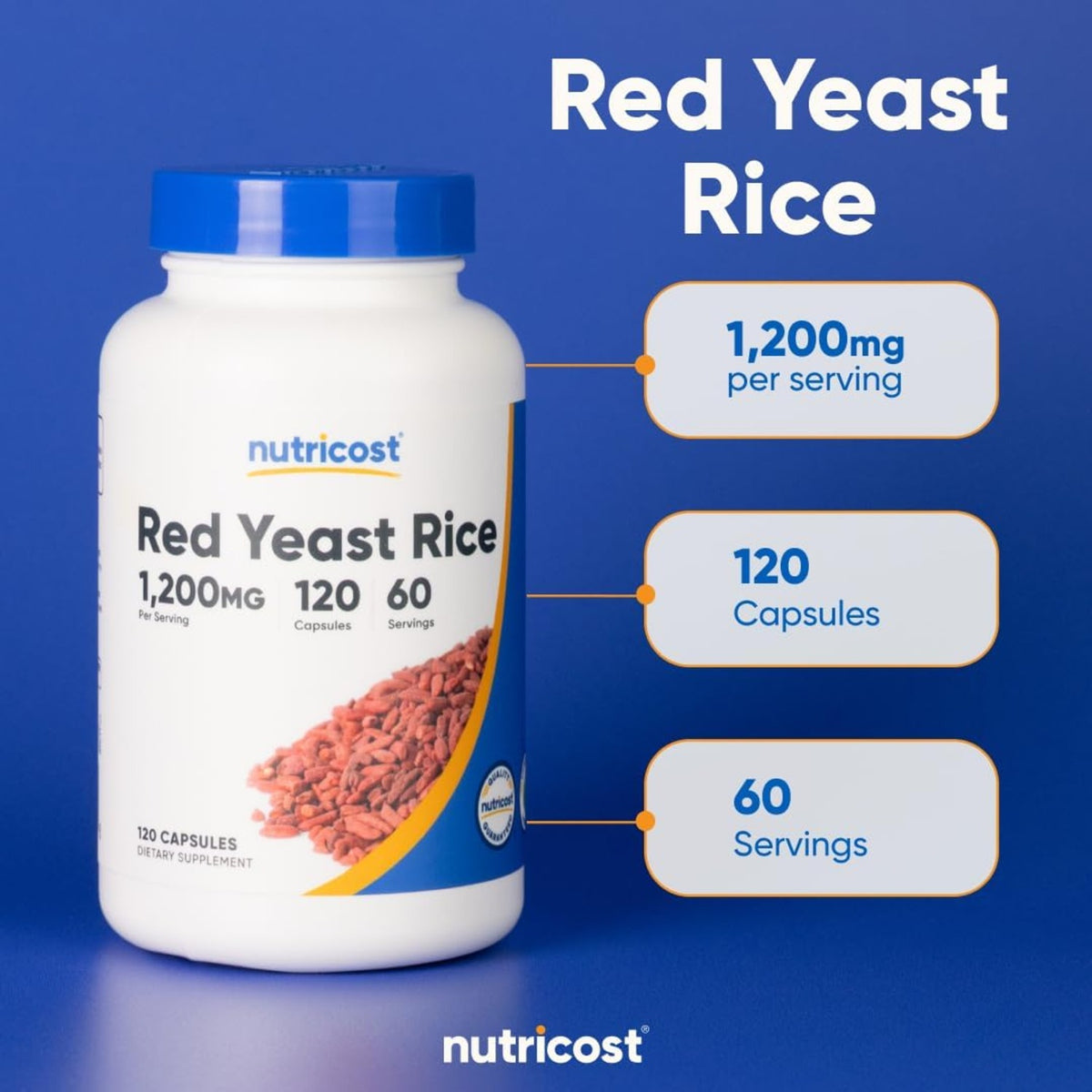 Nutricost Arroz de Levadura Roja 1200 mg 120 Cápsulas