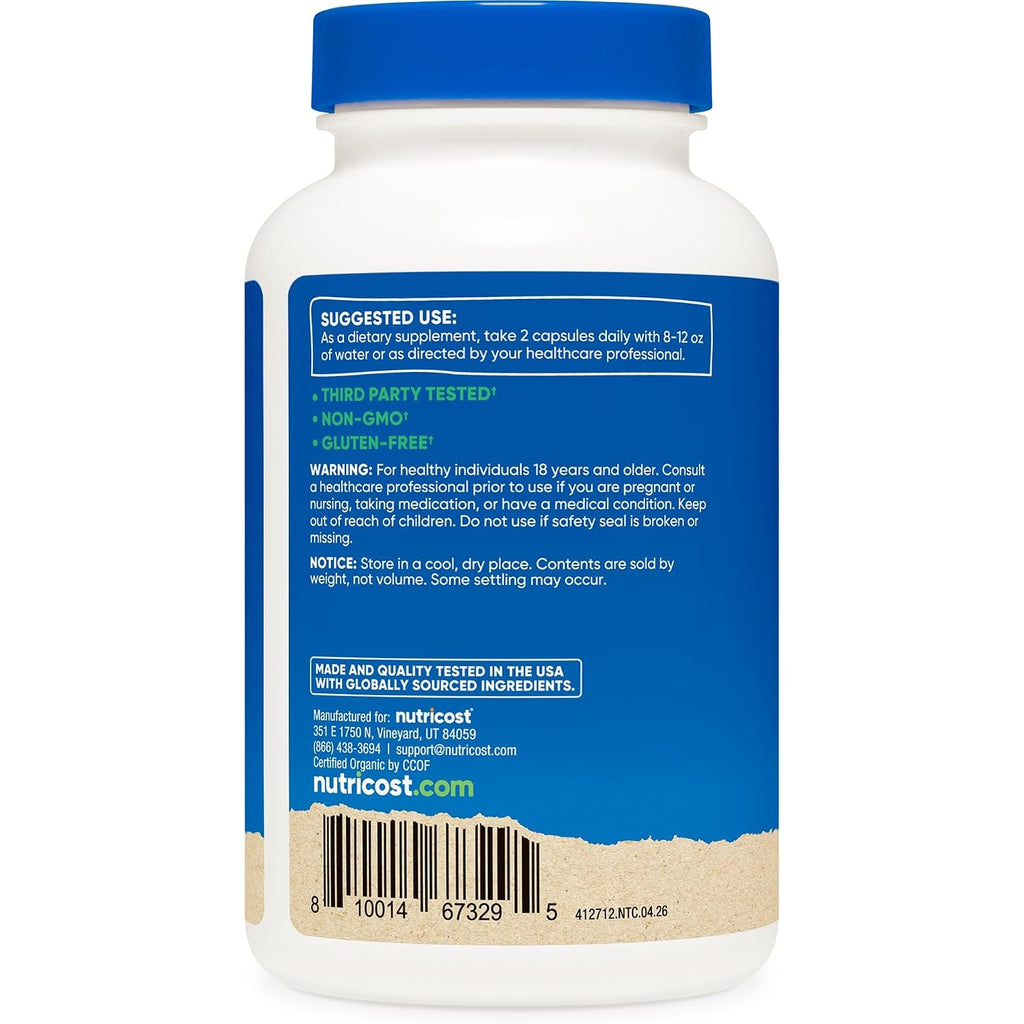 Nutricost Saw Palmetto Orgánico 1000 mg 120 Cápsulas Vegetales