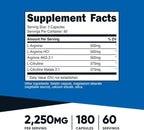 Nutricost Potenciador de óxido nítrico 2250 mg | 180 Cápsulas