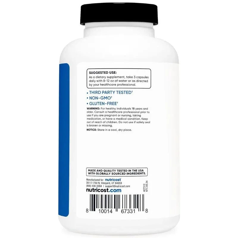 Nutricost Potenciador de óxido nítrico 2250 mg | 180 Cápsulas