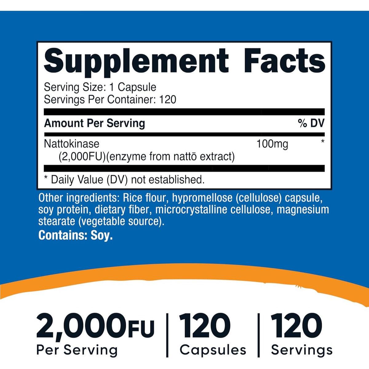 Nutricost Nattokinasa 2000 FU 120 Cápsulas