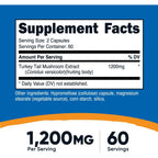 Nutricost Hongo Cola de Pavo 1200 mg 120 Cápsulas Vegetales