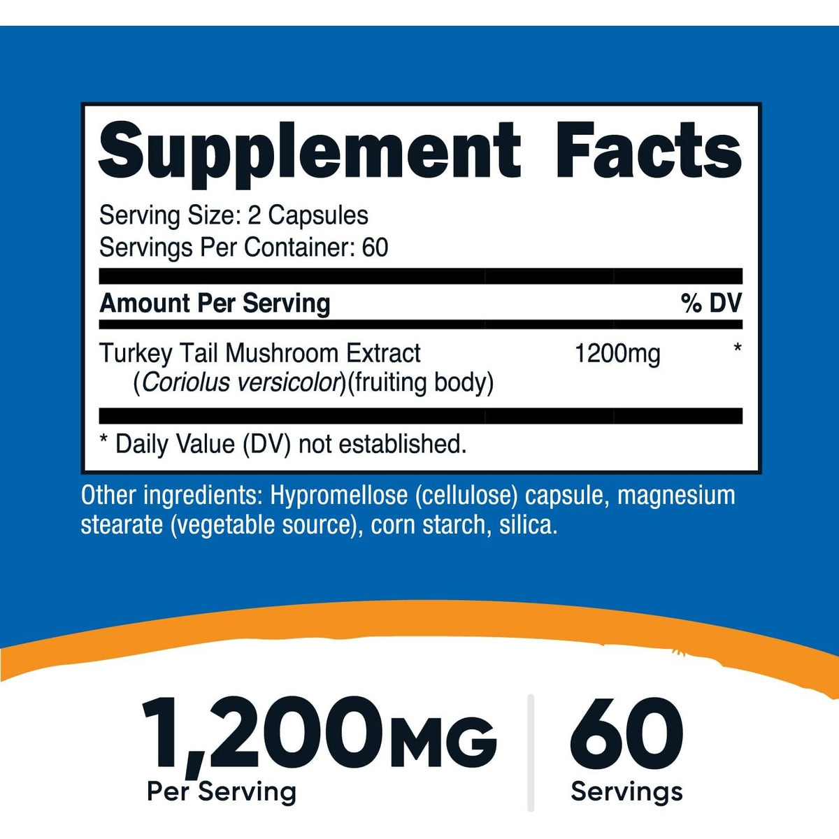 Nutricost Hongo Cola de Pavo 1200 mg 120 Cápsulas Vegetales