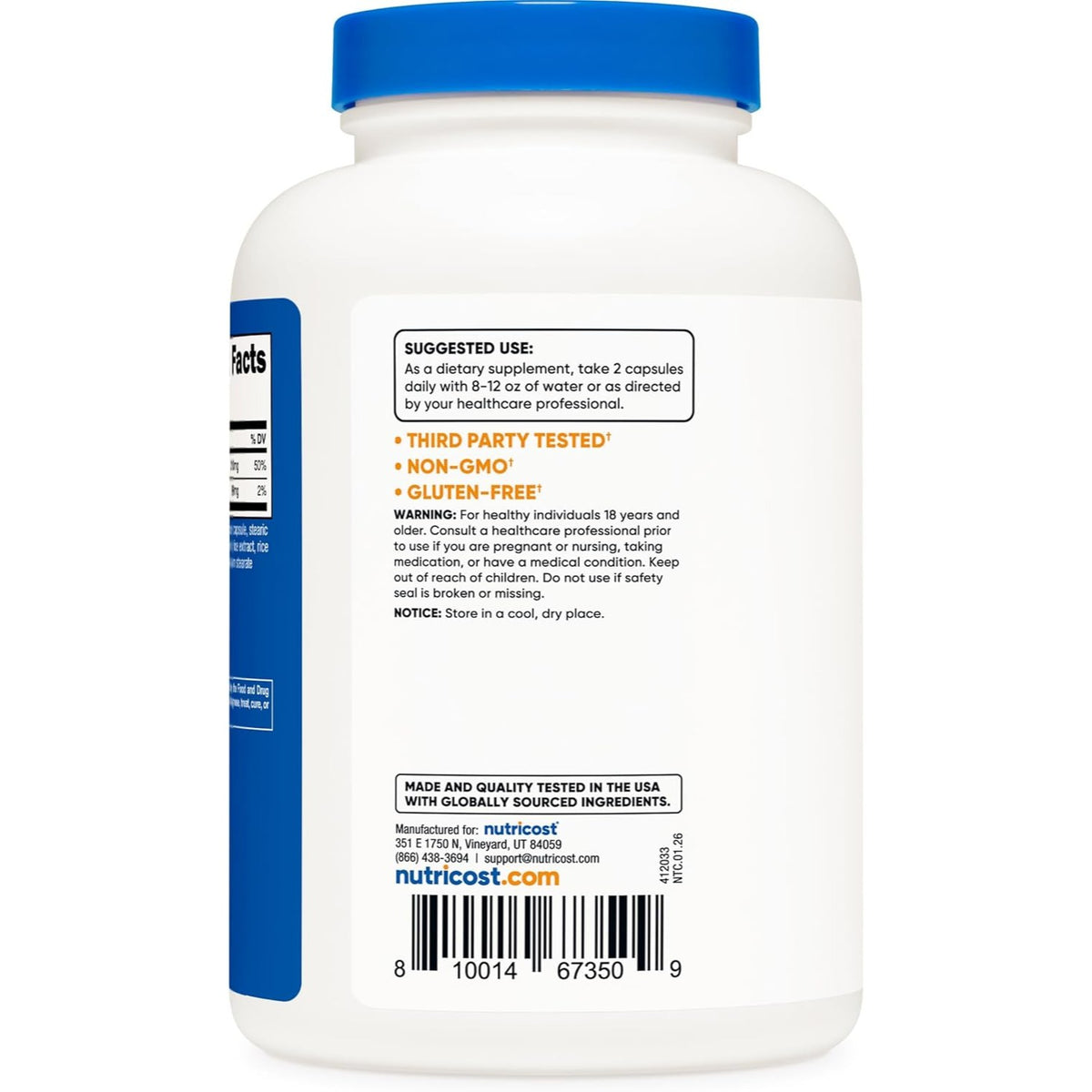 Nutricost Potasio y Magnesio 99 mg / 210 mg 240 Cápsulas