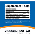 Nutricost Magtein L-Treonato de Magnesio 2000 mg 120 Cápsulas