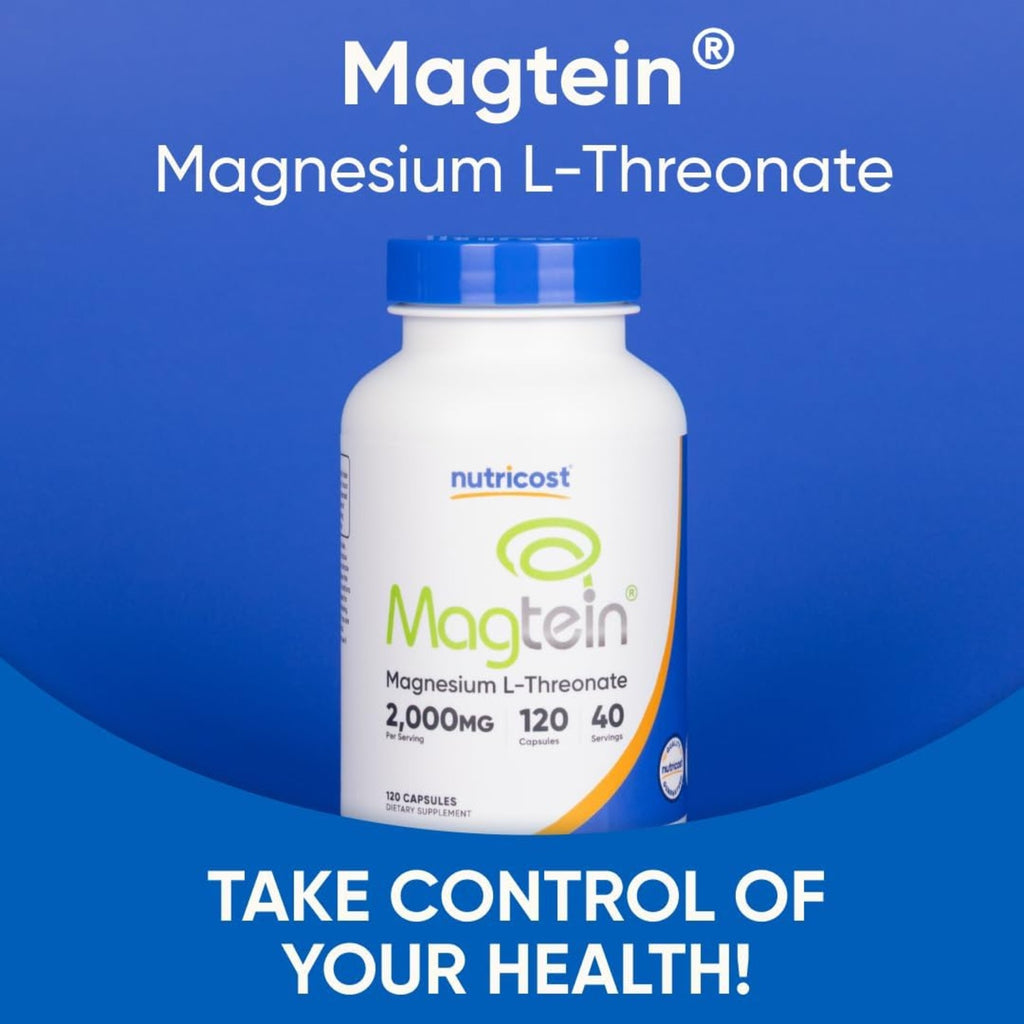 Nutricost Magtein L-Treonato de Magnesio 2000 mg 120 Cápsulas