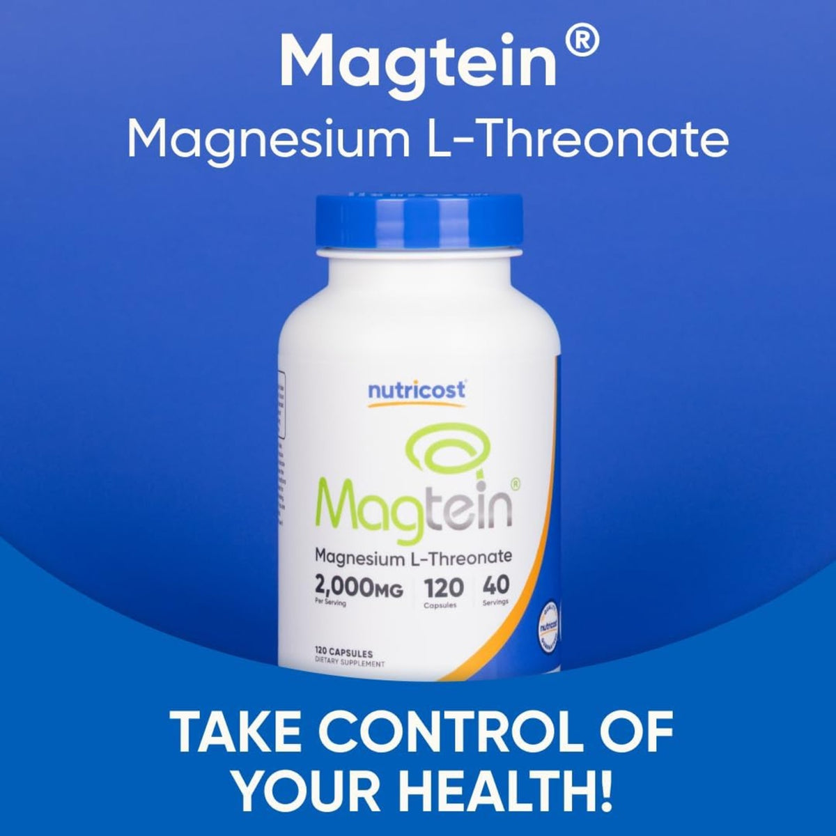 Nutricost Magtein L-Treonato de Magnesio 2000 mg 120 Cápsulas