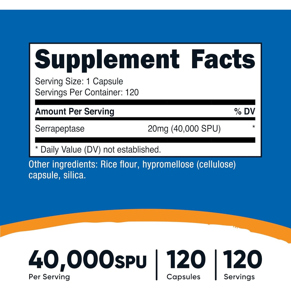 Nutricost Serrapeptasa 40,000 SPU 120 Cápsulas