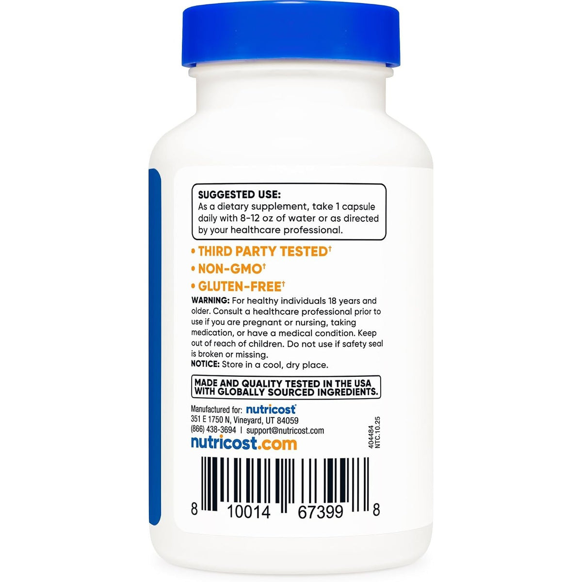 Nutricost Serrapeptasa 120,000 SPU 120 Cápsulas