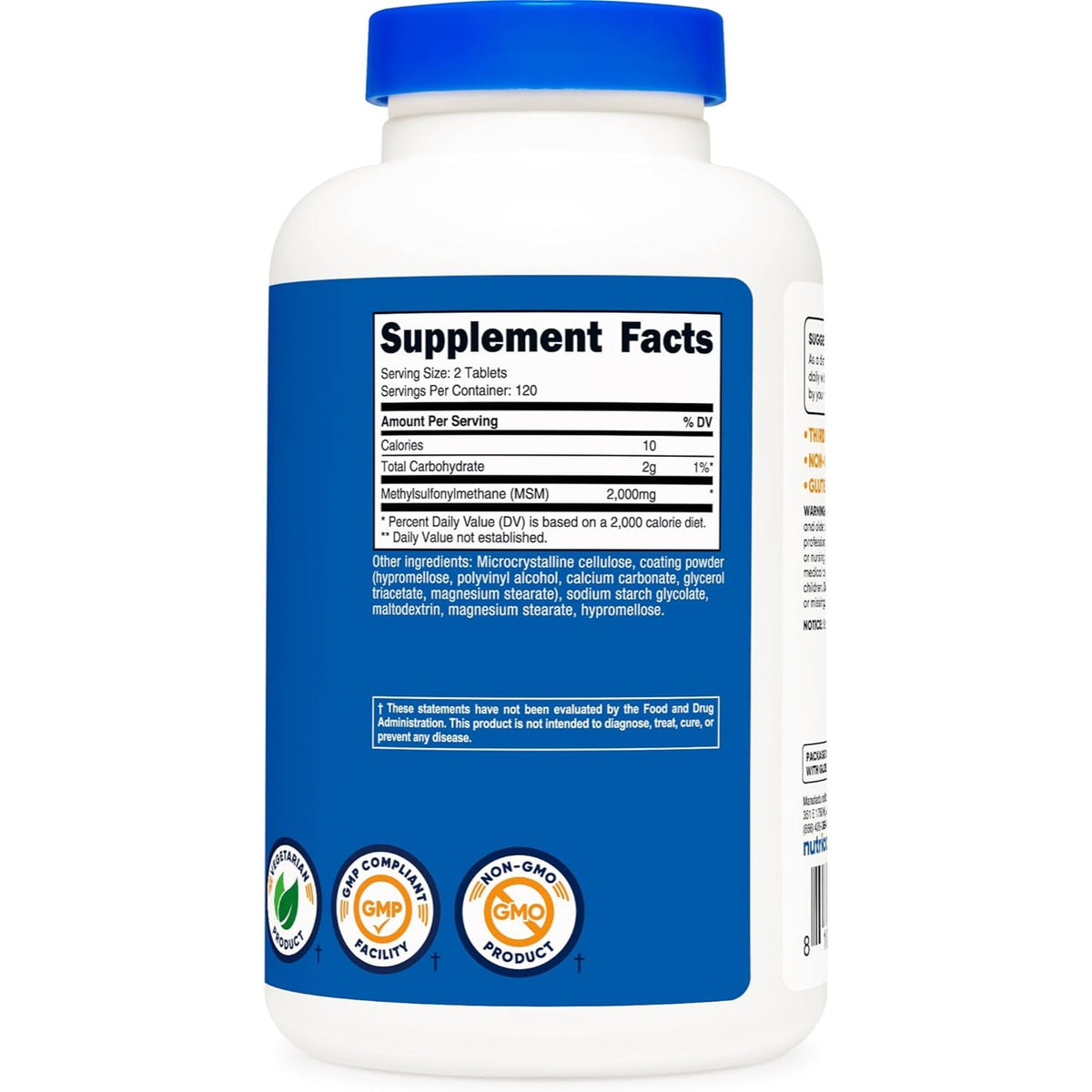 Nutricost MSM 2000 mg 240 Tabletas