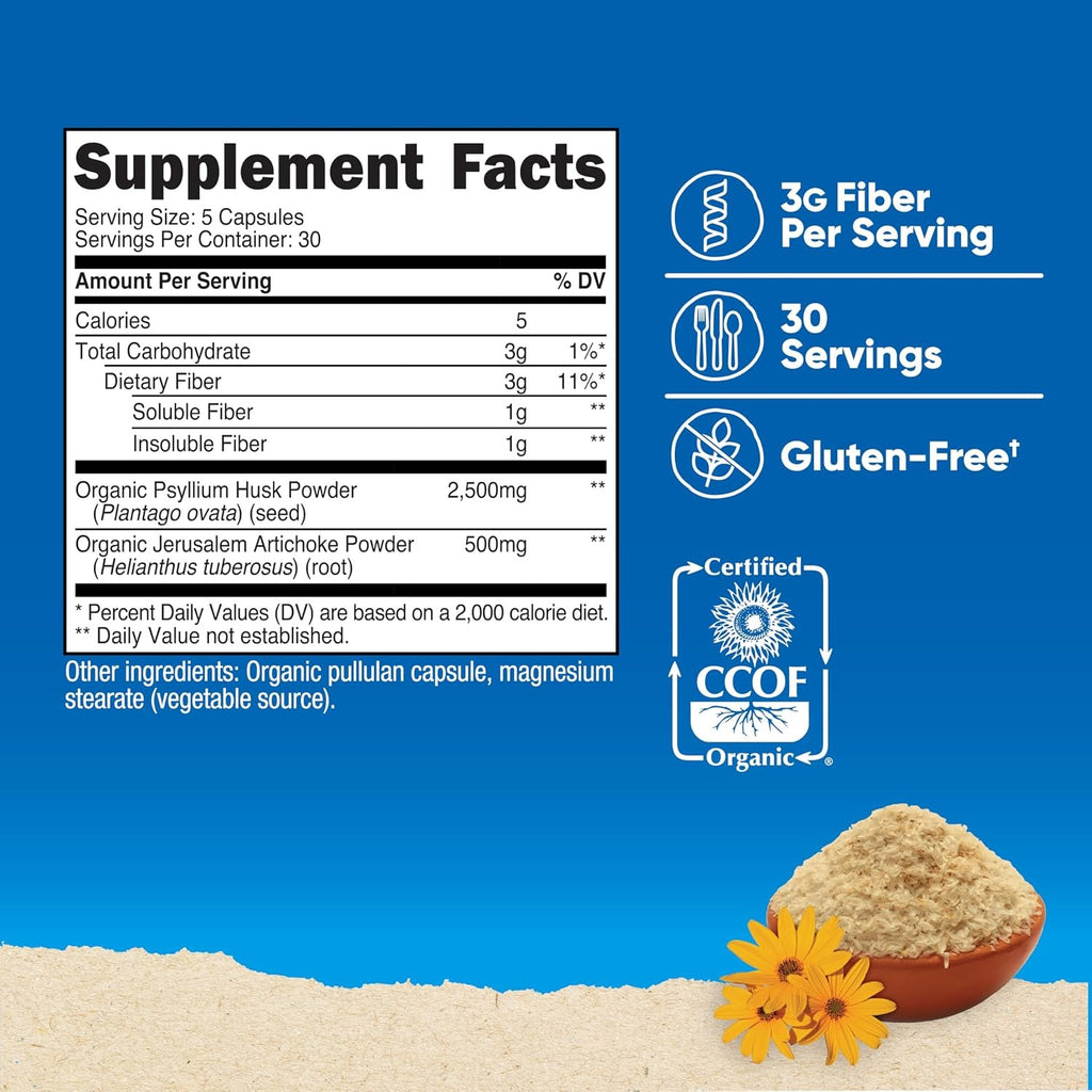 Nutricost Fibra Con Cáscara De Psyllium 150 Cápsulas