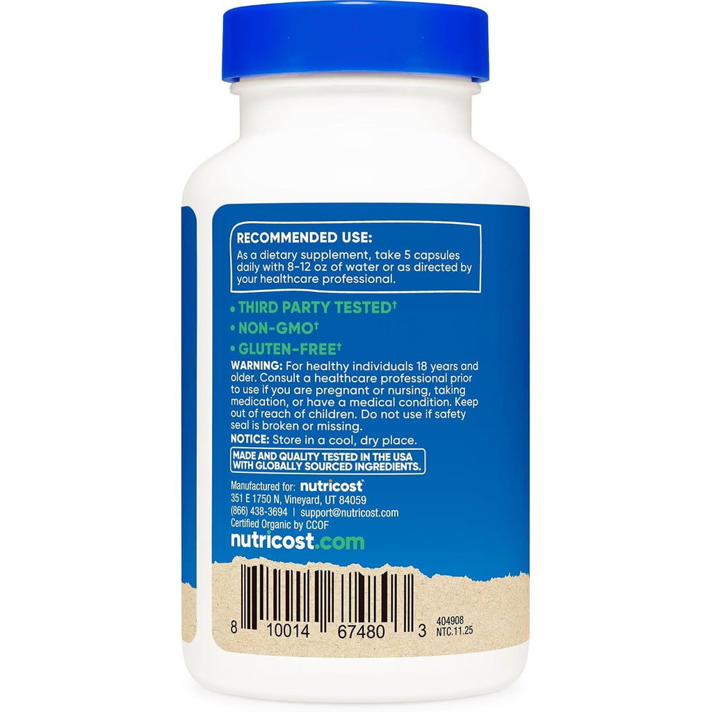 Nutricost Fibra Con Cáscara De Psyllium 150 Cápsulas