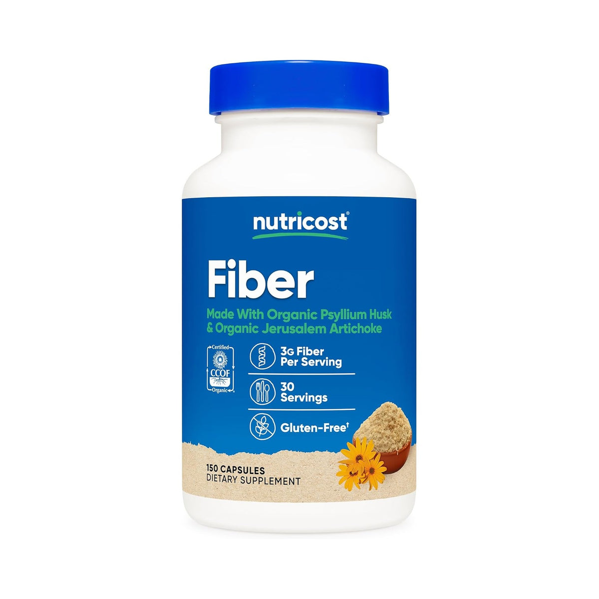 Nutricost Fibra Con Cáscara De Psyllium 150 Cápsulas