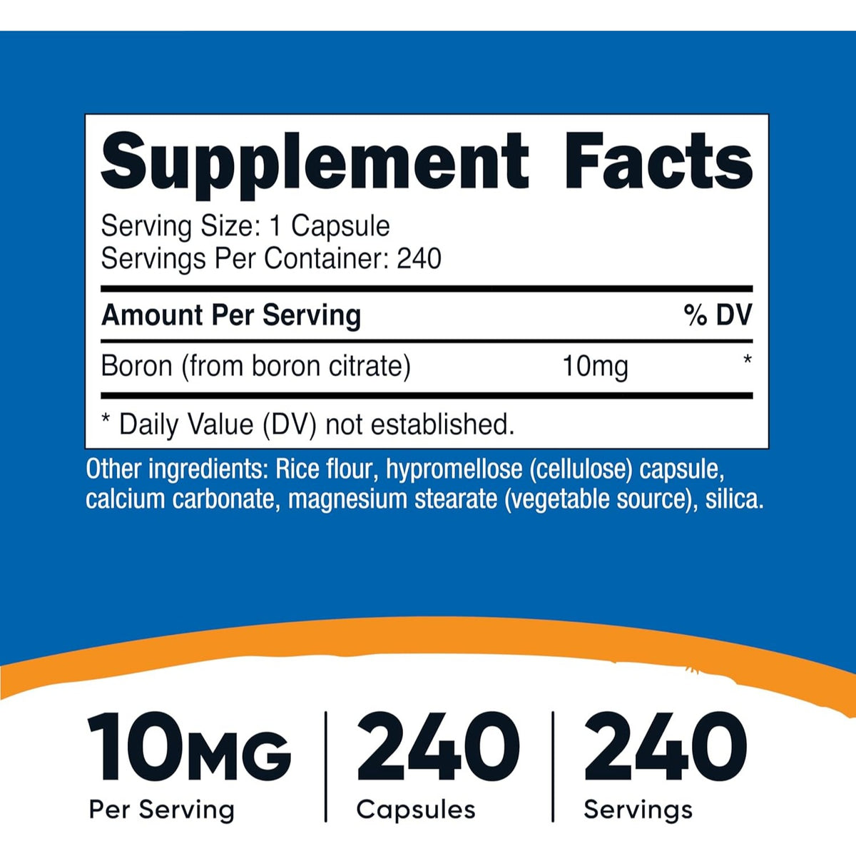 Nutricost Boro 10 mg 240 Cápsulas Vegetales