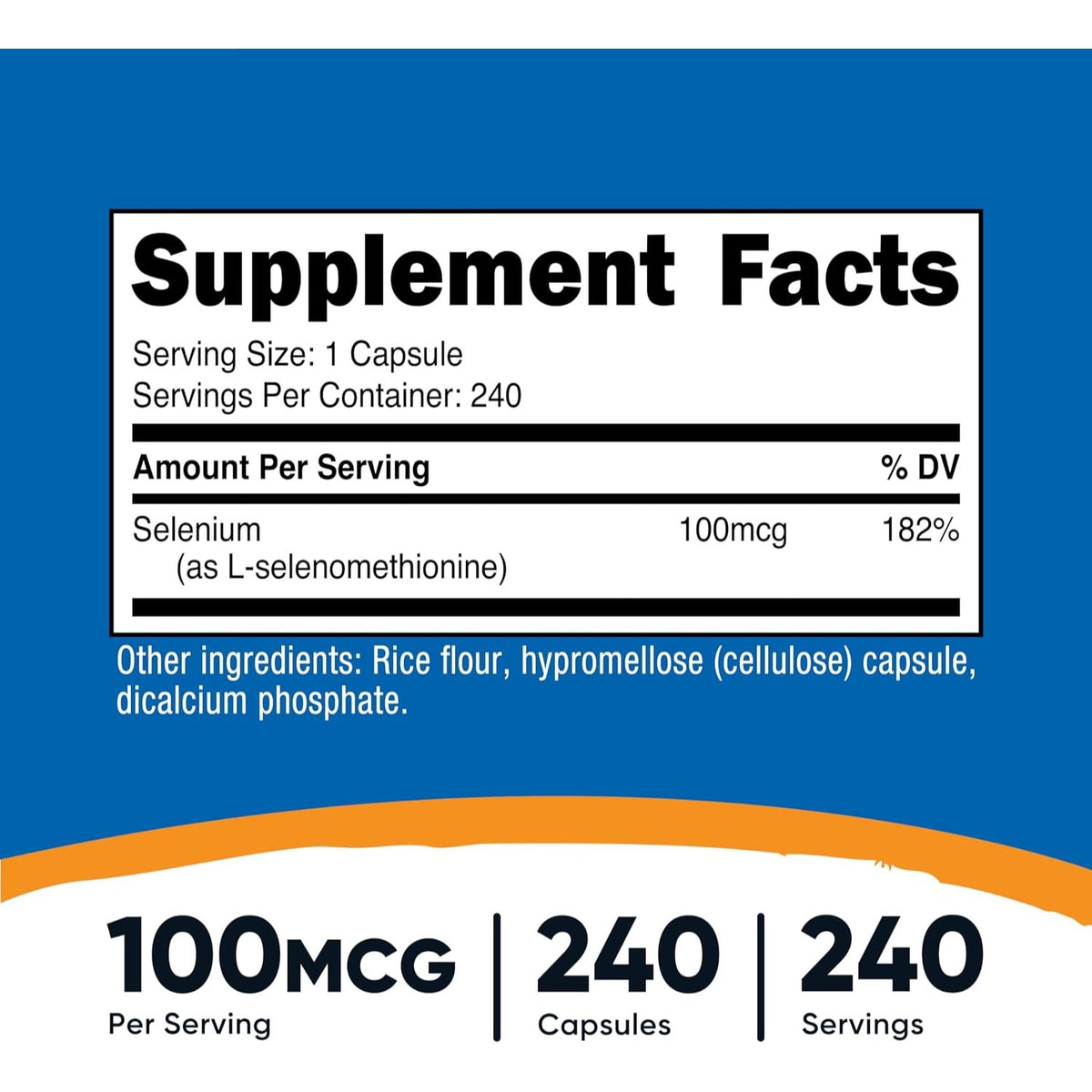 Nutricost Selenio 100 mcg 240 Cápsulas