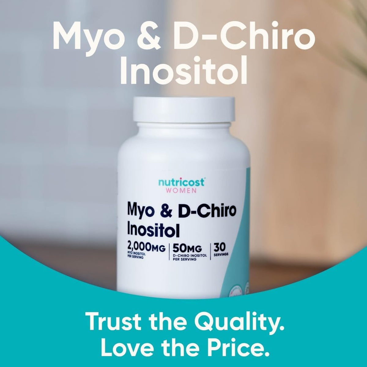 Nutricost Mio-inositol y D-chiro-inositol Equilibrio Hormonal, Salud Reproductiva y Metabólica 120 Cápsulas