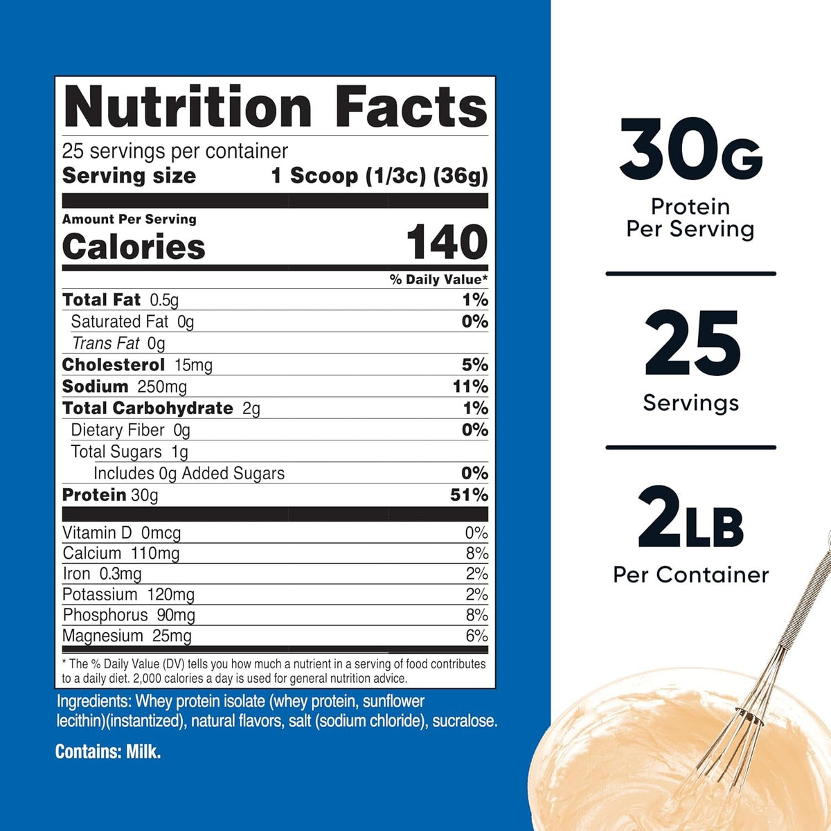 Nutricost Proteína Aislada de Suero (Whey Isolate) 907 g Polvo Sabor Masa de Pastel