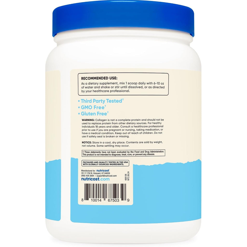 Nutricost Péptidos de Colágeno Bovino en Polvo 454 g