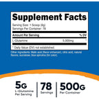 Nutricost L-Glutamina en Polvo 500 g Sabor Frambuesa Azul
