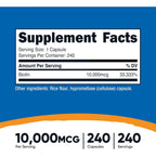 Nutricost Biotina 10,000 mcg 240 Cápsulas Vegetales