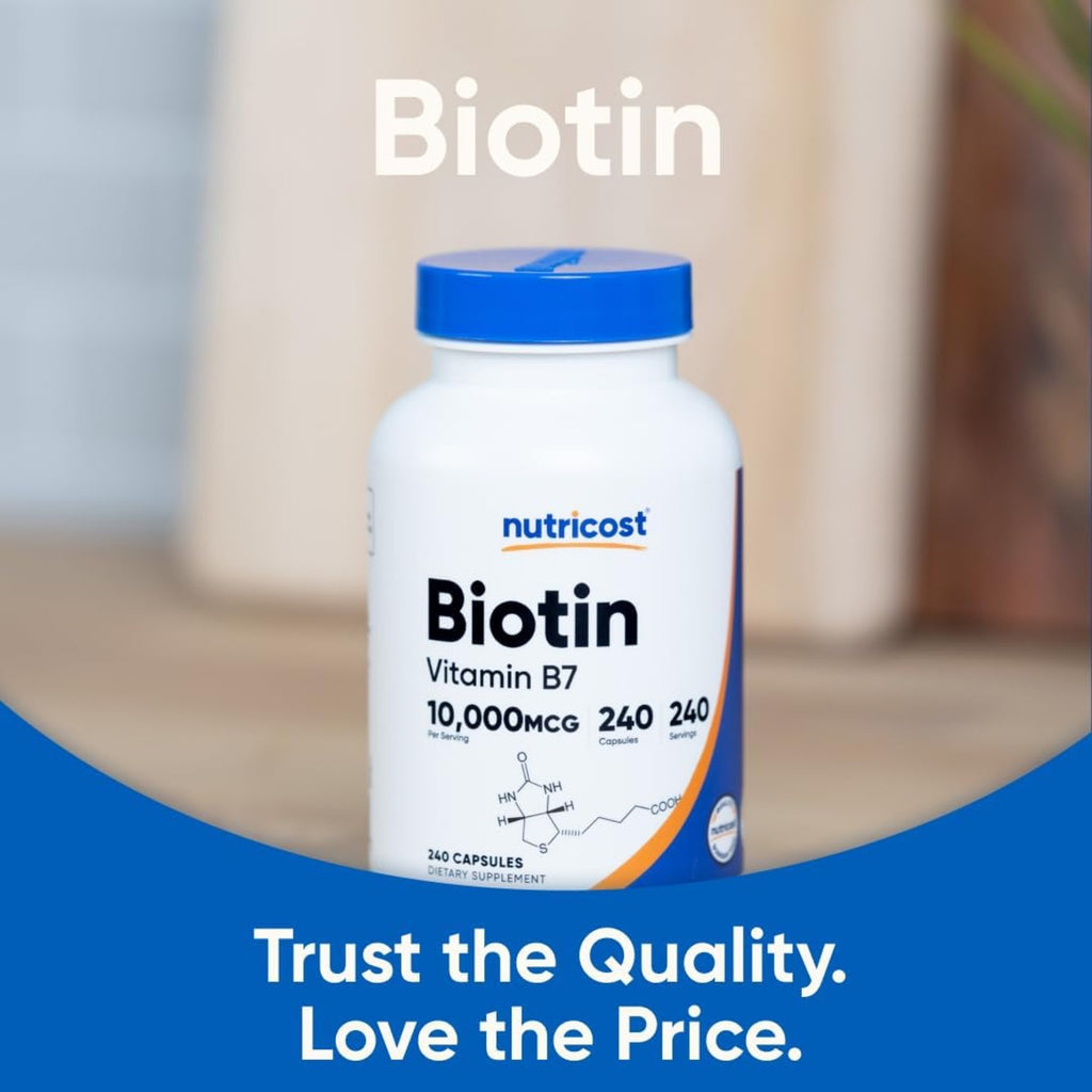 Nutricost Biotina 10,000 mcg 240 Cápsulas Vegetales