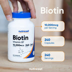 Nutricost Biotina 10,000 mcg 240 Cápsulas Vegetales