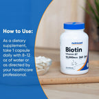 Nutricost Biotina 10,000 mcg 240 Cápsulas Vegetales