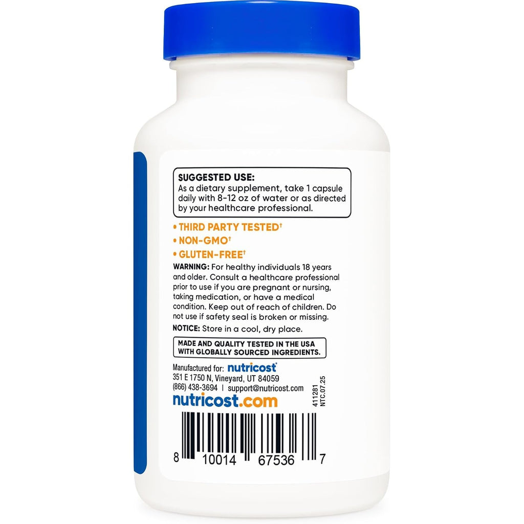 Nutricost NAC N-acetil L-cisteína 600 mg 120 Cápsulas