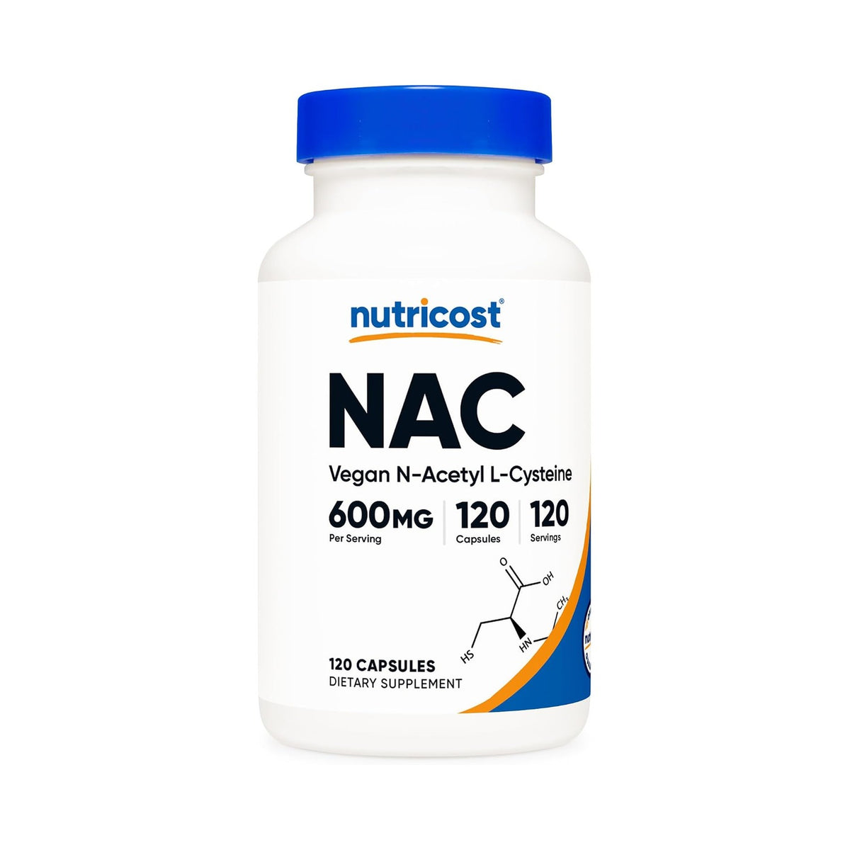 Nutricost NAC N-acetil L-cisteína 600 mg 120 Cápsulas