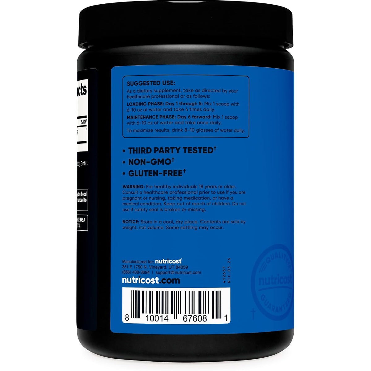 Nutricost Creatina Monohidratada Creapure 500 g en Polvo