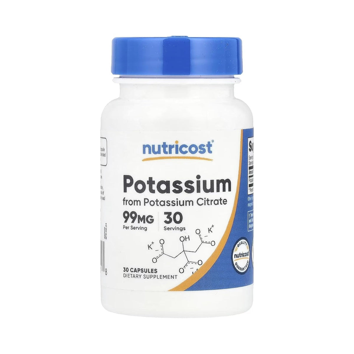 Nutricost Citrato de Potasio 99 mg 30 Cápsulas