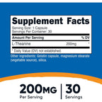 Nutricost L-Teanina 200 mg 30 Cápsulas