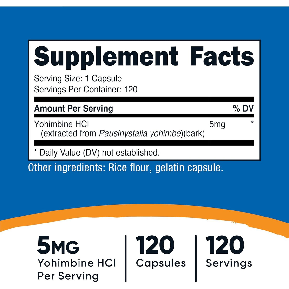 Nutricost Yohimbina HCL 5 mg 30 Cápsulas