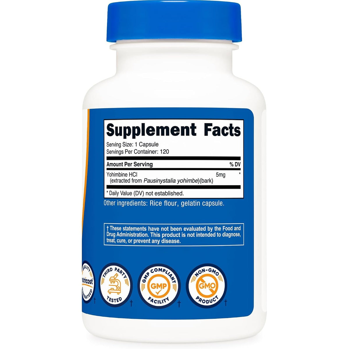 Nutricost Yohimbina HCL 5 mg 30 Cápsulas