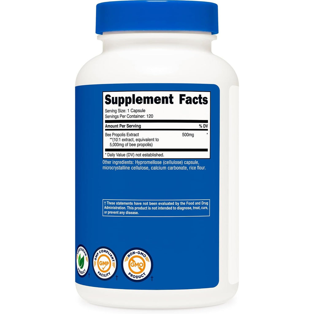 Nutricost Propóleo de Abeja 500 mg 120 Cápsulas Vegetales