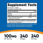 Nutricost Ubiquinol 100 MG Antioxidante de Absorción Superior | Forma Activa de CoQ10 240 Cápsulas Blandas 240 servicios