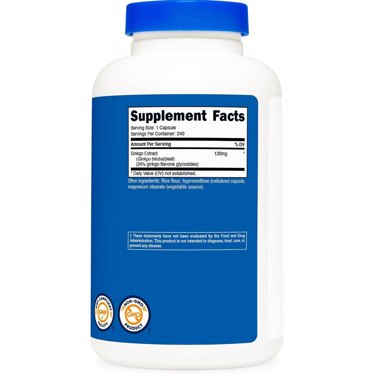 Nutricost Ginkgo Biloba 120 mg 240 Cápsulas Vegetales