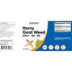 Nutricost Epimedium (Hierba de Cabra en Celo) 600 mg 180 Cápsulas