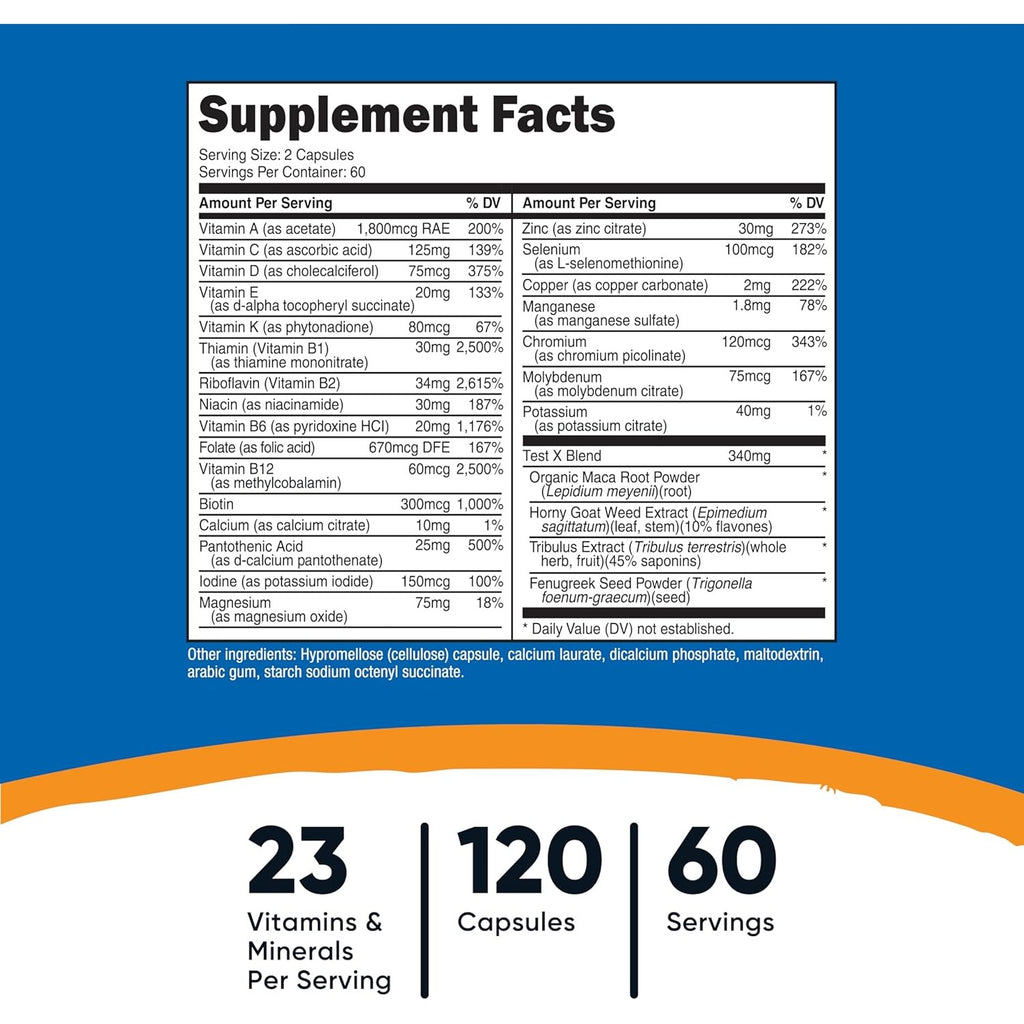 Nutricost Multivitamínico para Hombre 120 Cápsulas Vegetales