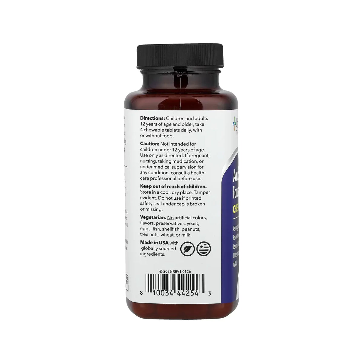 LifeSeasons, Therapeutics, Anxie-teen™ Focus And Stress, (Soporte Al Estrés y la Concentración) Limón Y Bayas, 120 Tabletas Masticables