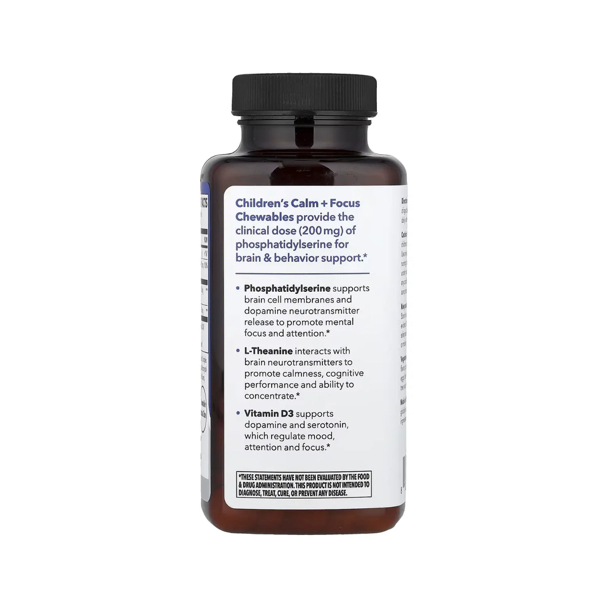 LifeSeasons, Calma + Concentración, Para Niños (Apoya La Función Cognitiva Saludable), Frambuesa Azul, 90 Tabeltas Masticables