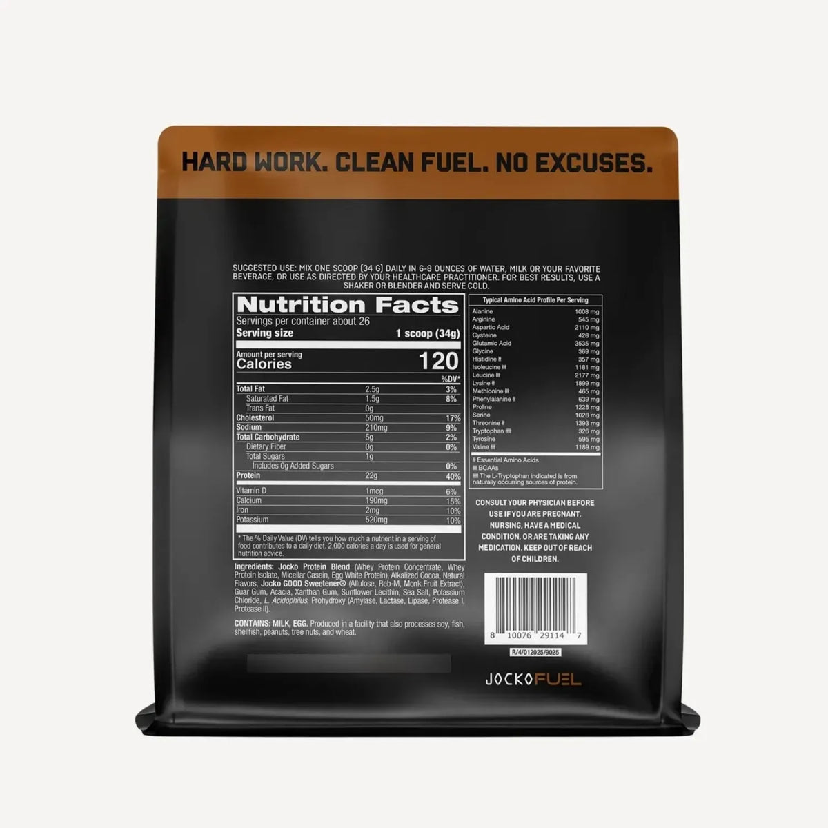 Jocko Fuel Mölk Protein | Proteína en Polvo Grass Fed | Sabor Chocolate | 22 g de Proteína | 2 Lbs