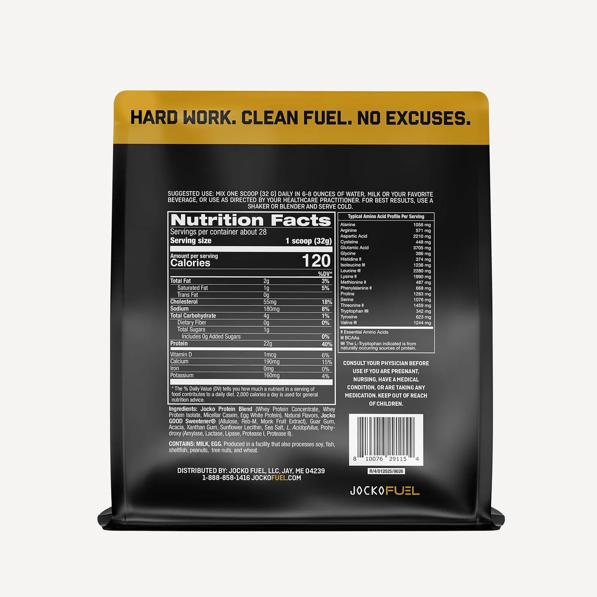Jocko Fuel Mölk Protein | Proteína en Polvo Grass Fed | 28 Servicios | Sabor Vainilla | 22 g de Proteína por Porción