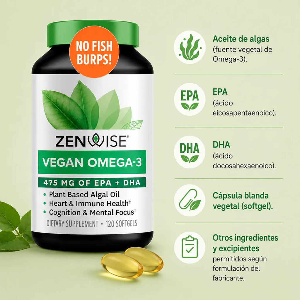 Zenwise Omega 3 Vegano 475 mg 120 Softgels Sfn