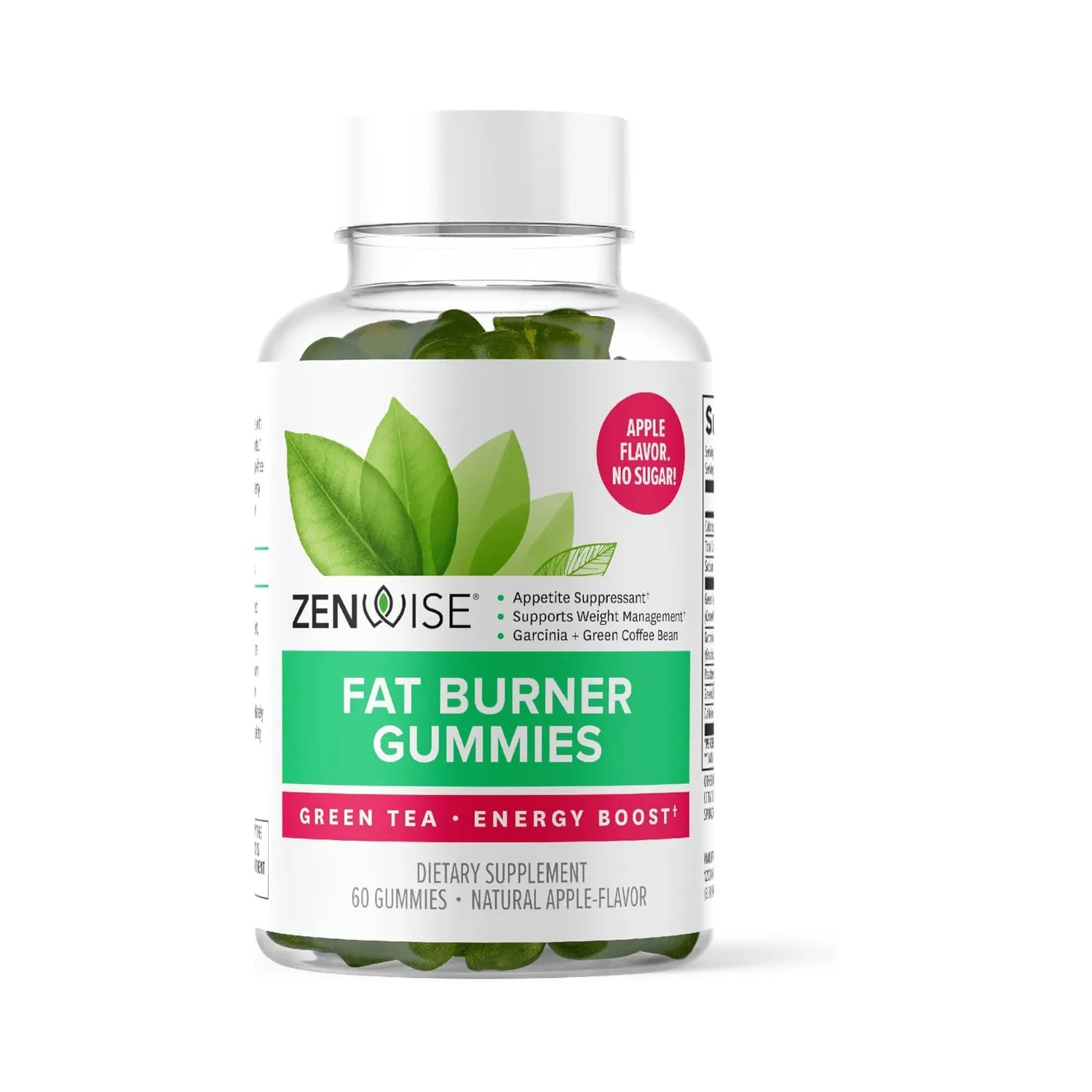 Zenwise Fat Burner Con Té Verde, Garcinia 60 gomitas Sfn