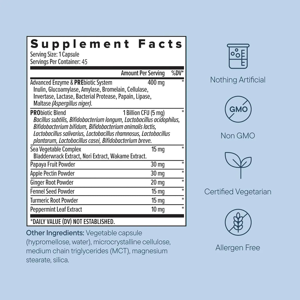 Zenwise Digestive Enzymes Plus Fast-Acting probiotics 45 vegetarian capsules