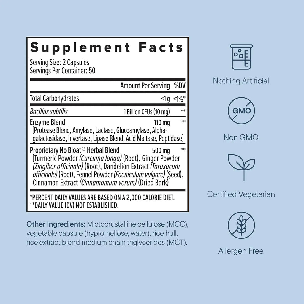 Zenwise no bloat Probióticos enzimas digestivas 160 caps sfn