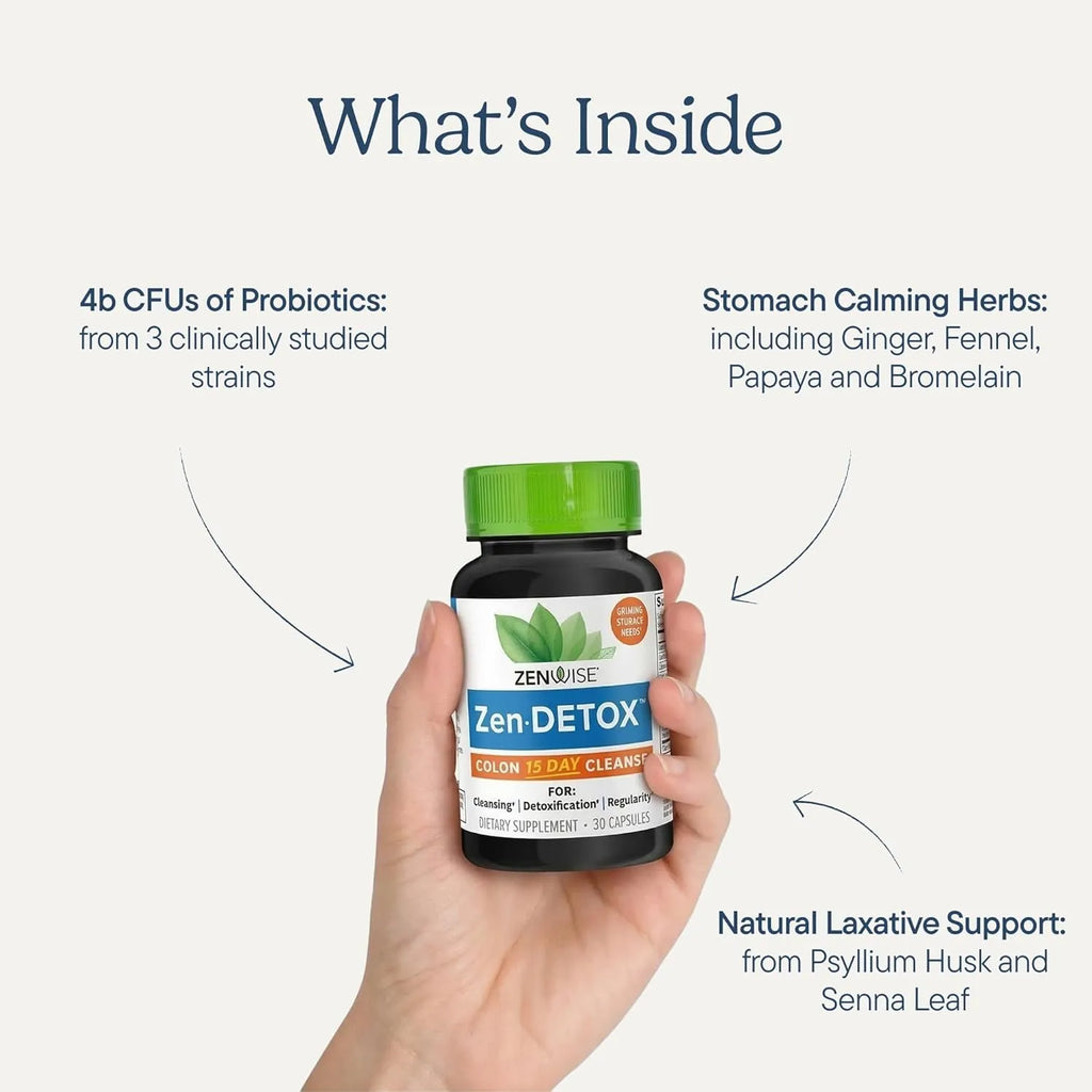 Zenwise zen detox limpieza intestinal 15 dias 30 caps sfn