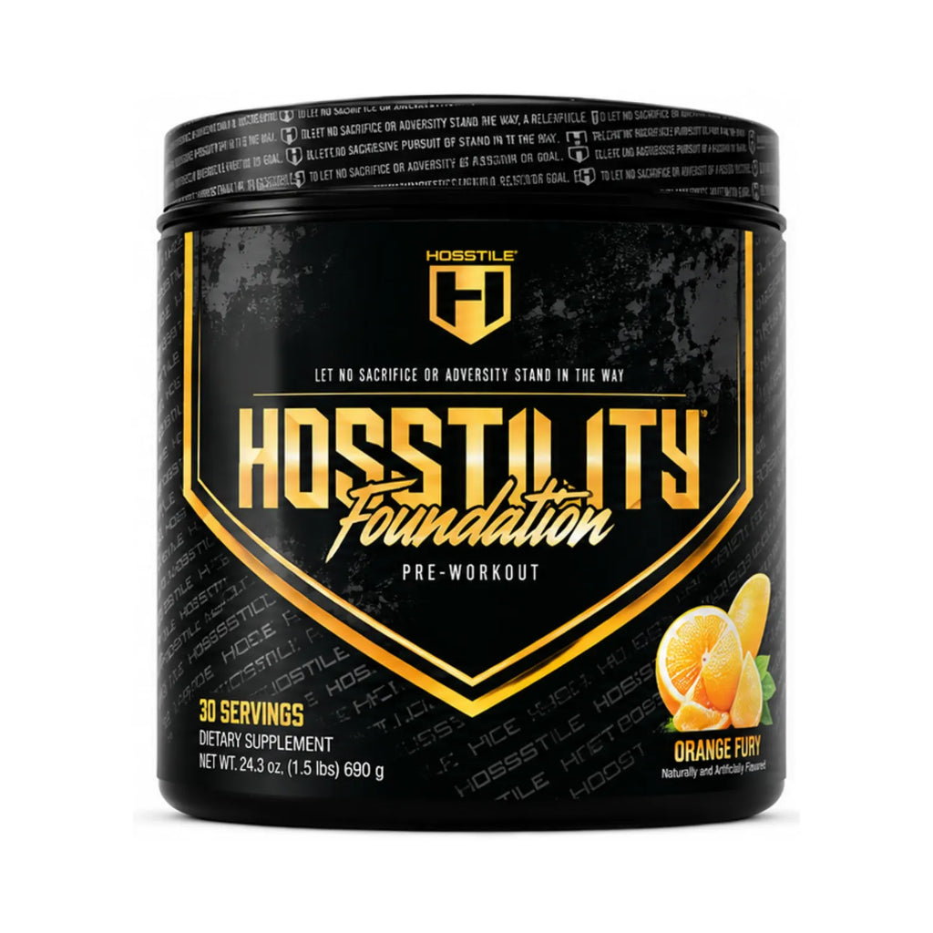 Hosstility Hostile Pre-Workout | Pre Entreno con Citrulina, Beta-Alanina y Cafeína | 30 Servicios | Sabor Orange Fury